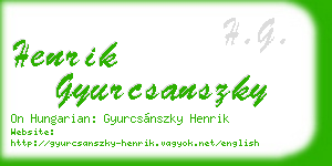 henrik gyurcsanszky business card