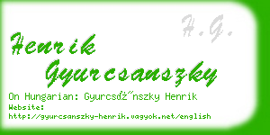 henrik gyurcsanszky business card